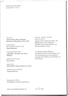 Back cover of zweikommasieben #1