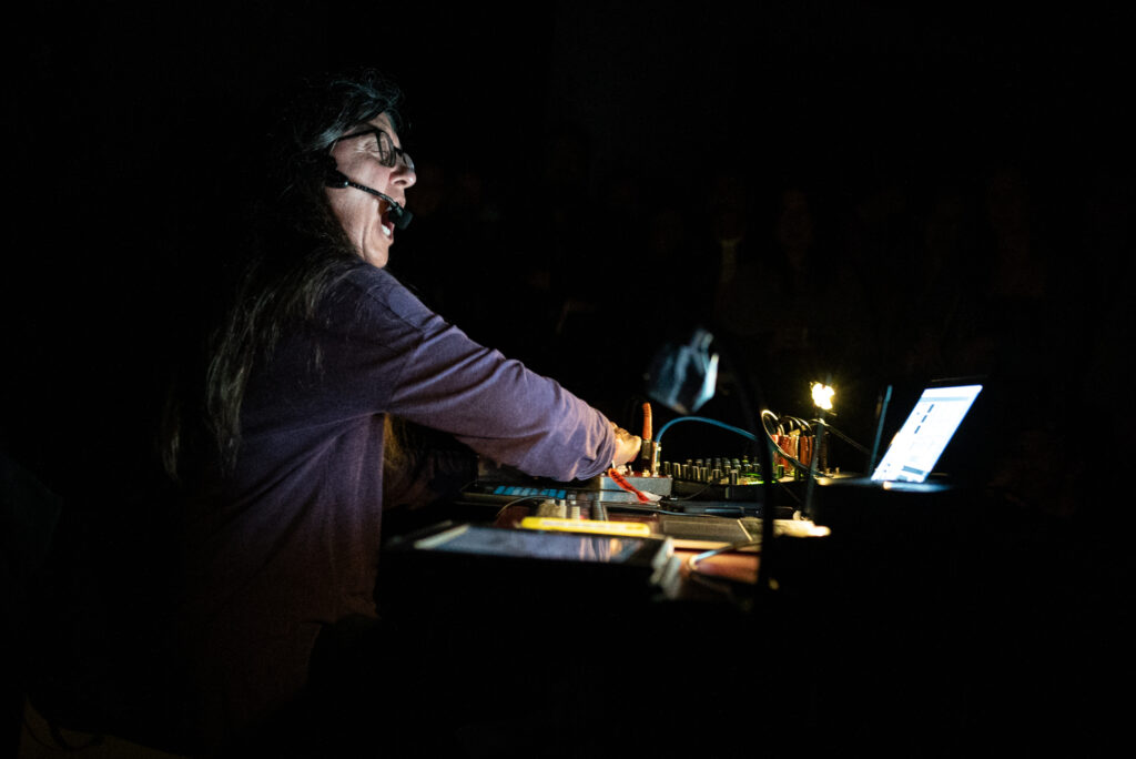 Andrea Pensado screaming at LUFF 2024. Image: Zoe Geslin